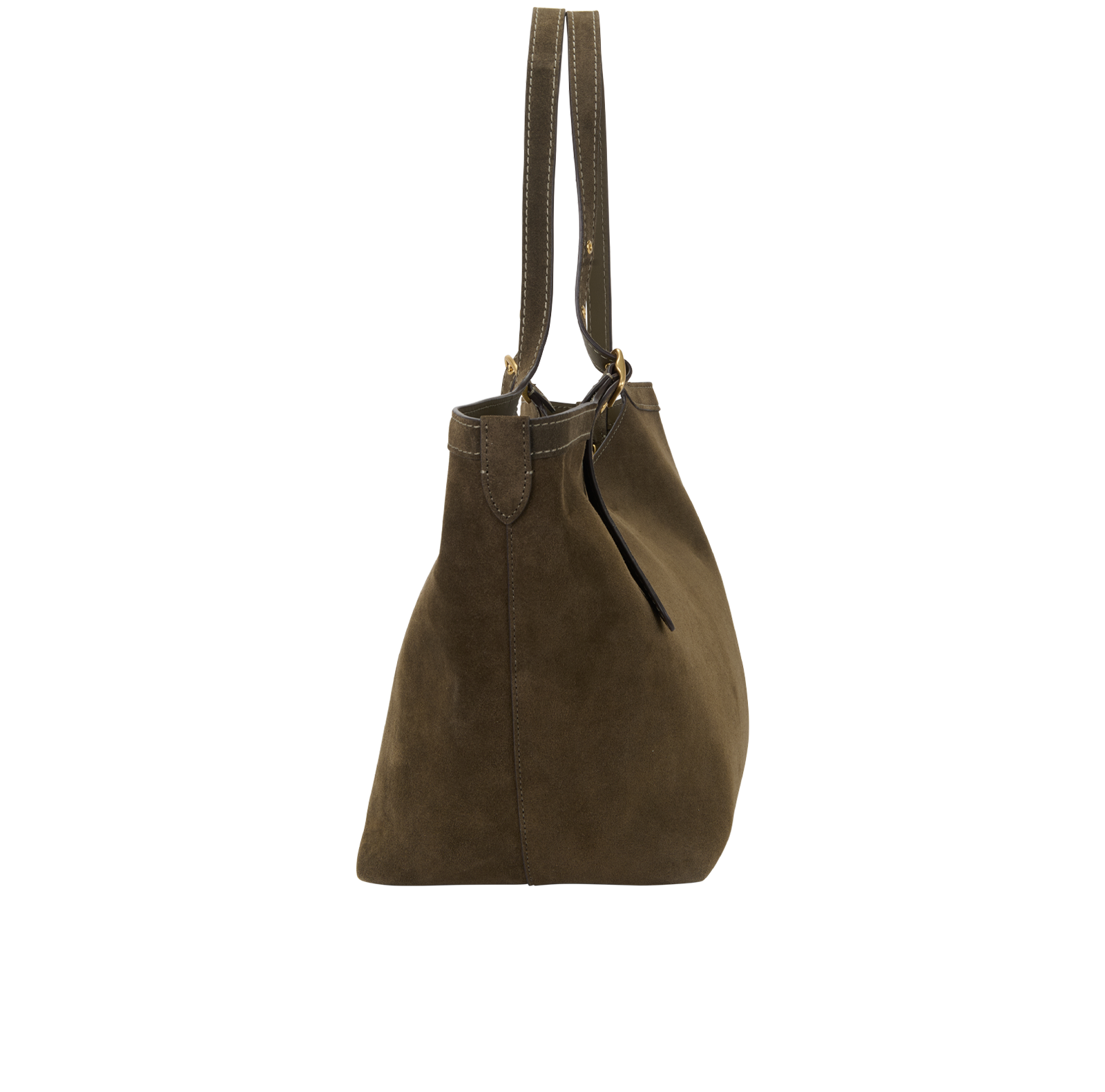 Gramercy Tote, &pound;275, Handbags, Green, Suede, Side view